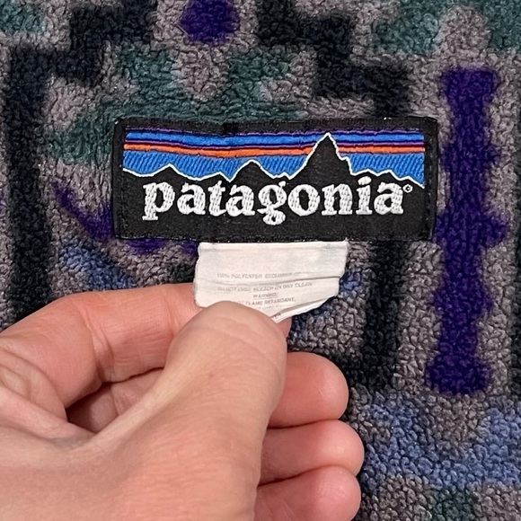 RARE Vintage Patagonia Blanket Tehuelche Aztec Synchilla Fleece Blanket - Picture 2 of 3